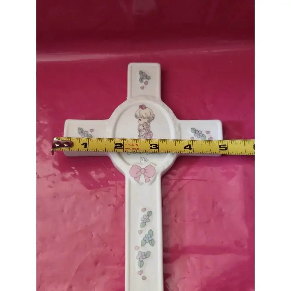 JESUS LOVES ME on Infant Girl Cross by Enesco Precious Moments 1991: Excellent!